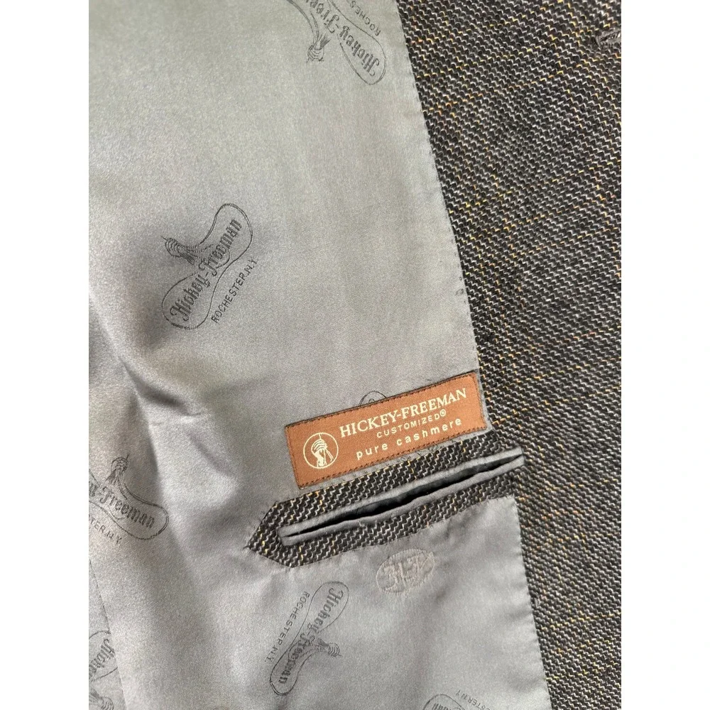 Hickey Freeman 100% Cashmere‎ Sport Coat 42R Charcoal Grey Tweed Blazer X343B